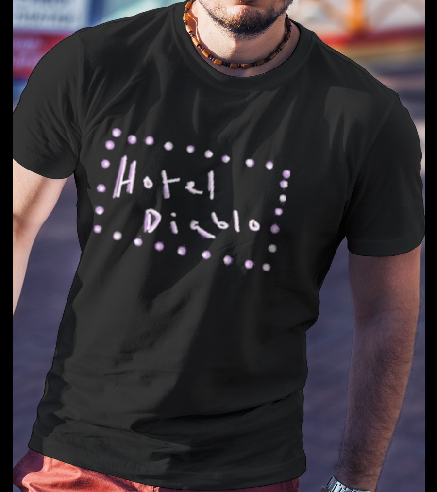Hotel Diablo Purple Neon Style Vintage Aesthetic T-Shirt