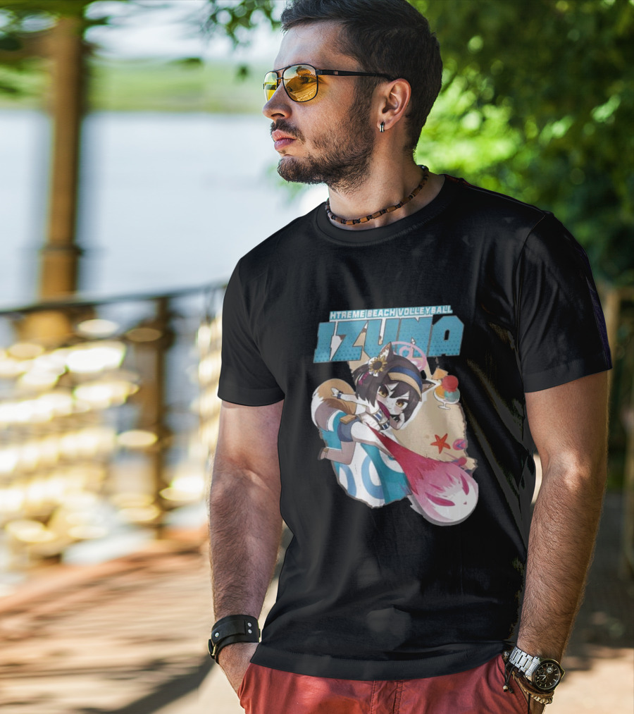 Izuna’s Xtreme Beach Volleyball Anime Character With Beach Elements T-Shirt