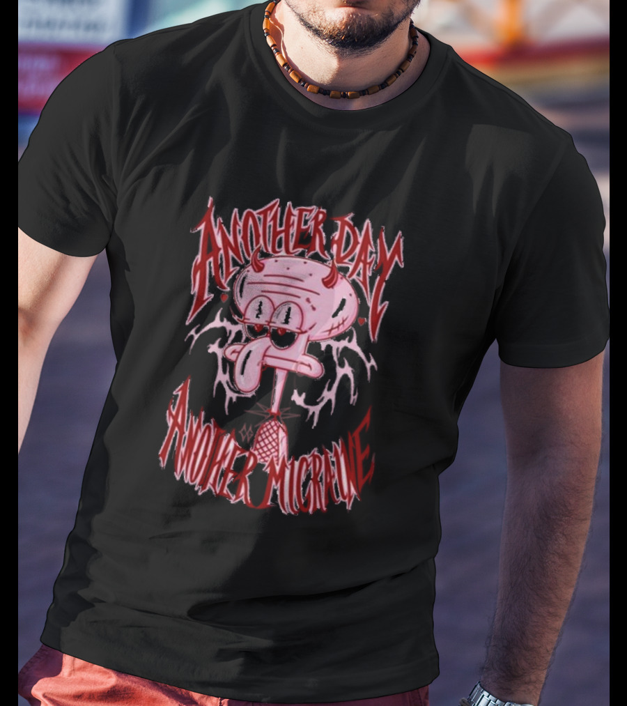 Lovecore Squidward Another Day Another Migraine Devil Horns Aesthetic T-Shirt