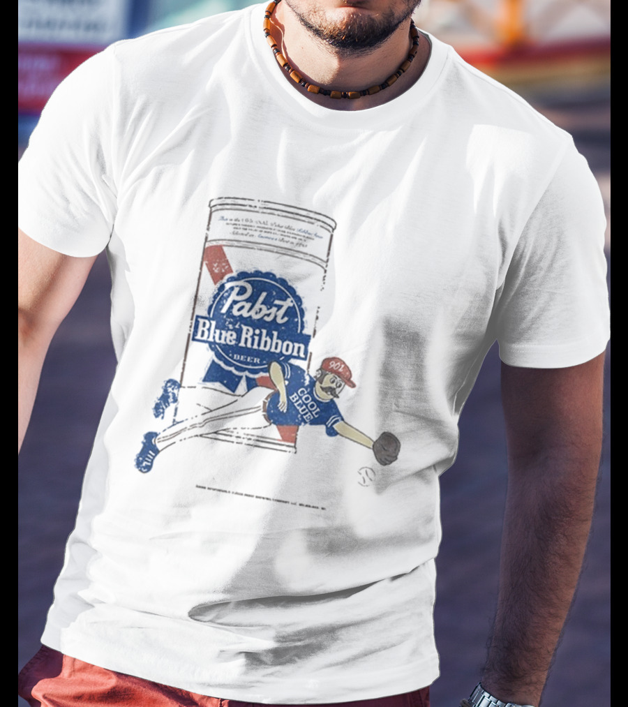 Memphis Redbirds 901 Pabst Blue Ribbon Baseball Can Catcher T-Shirt