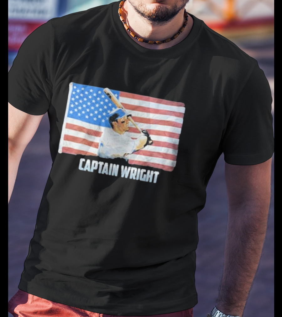Mets David Wright Captain Wright American Flag Baseball T-Shirt