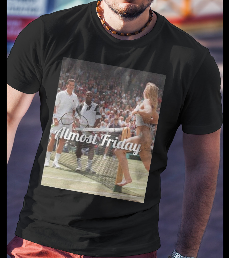 Almost Friday Tennis Court Streaker Wimbledon Scene T-Shirt