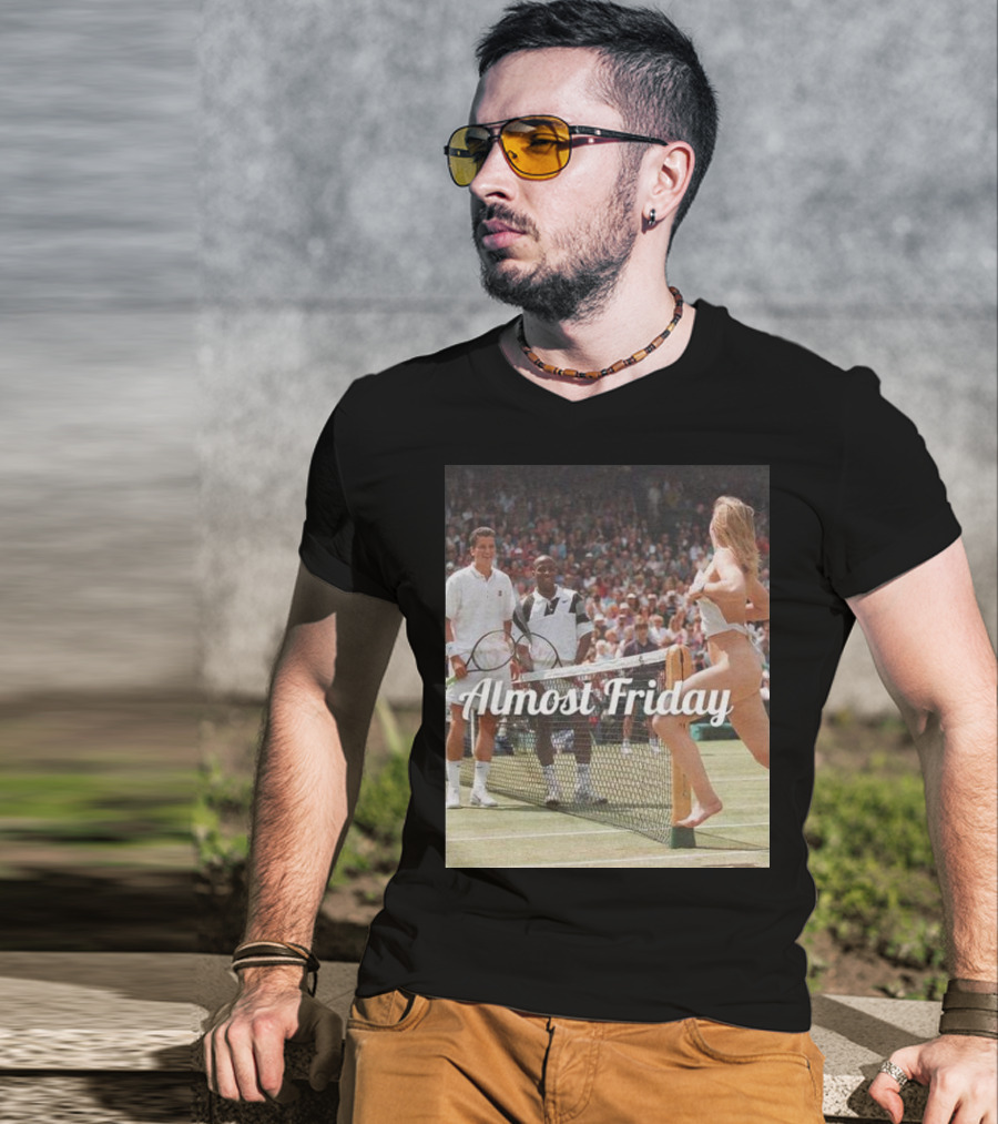 Almost Friday Tennis Court Streaker Wimbledon Scene T-Shirt