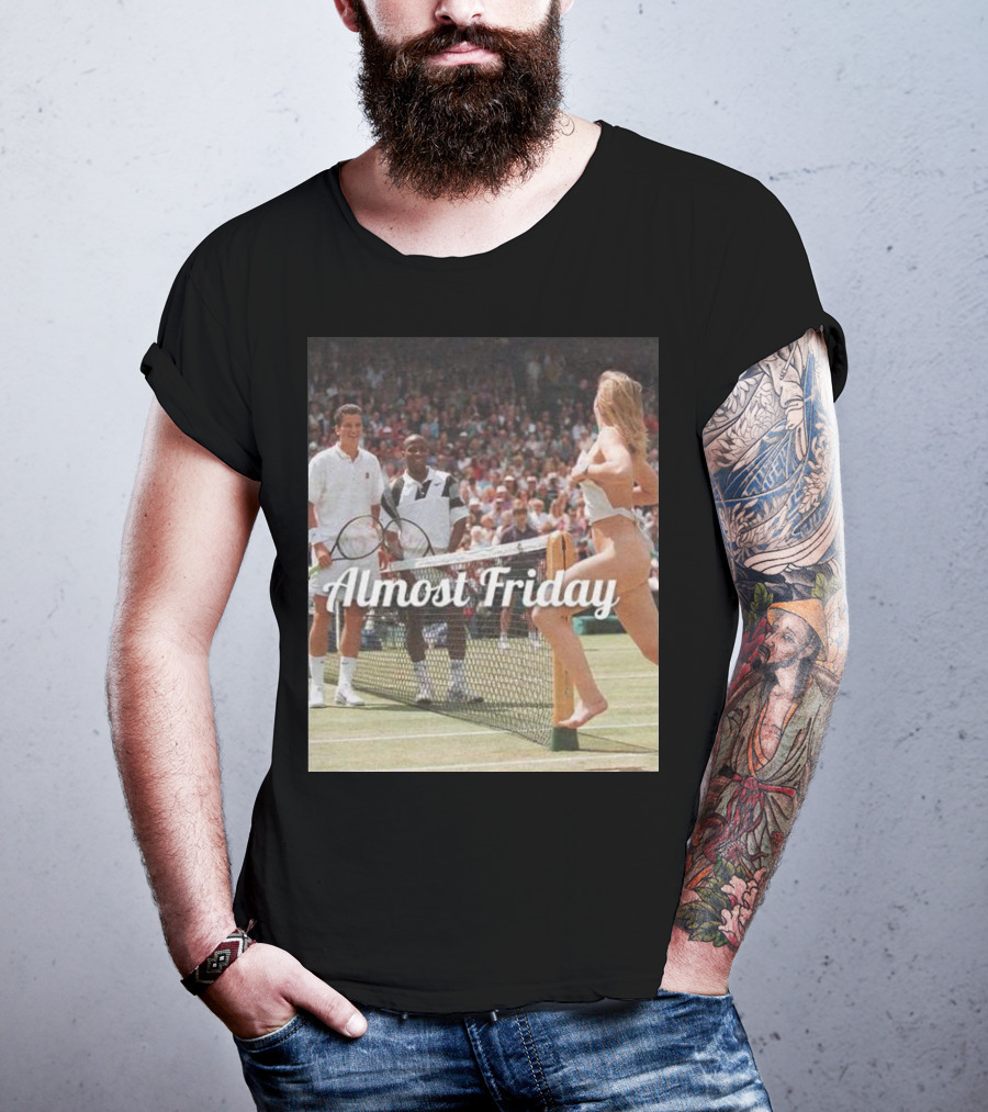 Almost Friday Tennis Court Streaker Wimbledon Scene T-Shirt