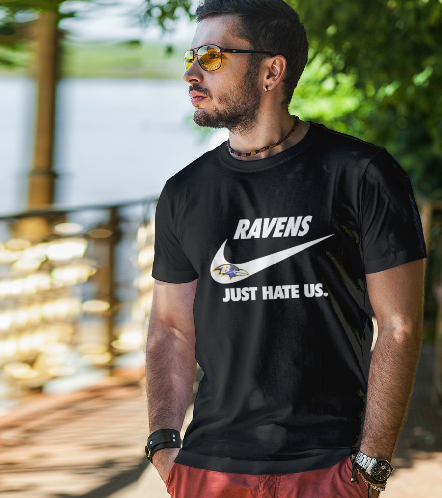 Ravens Just Hate Us Baltimore Football Team Swoosh T-Shirt