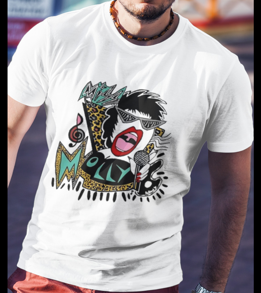 Miss Molly 90s Vintage Leopard Print Music Vibes T-Shirt