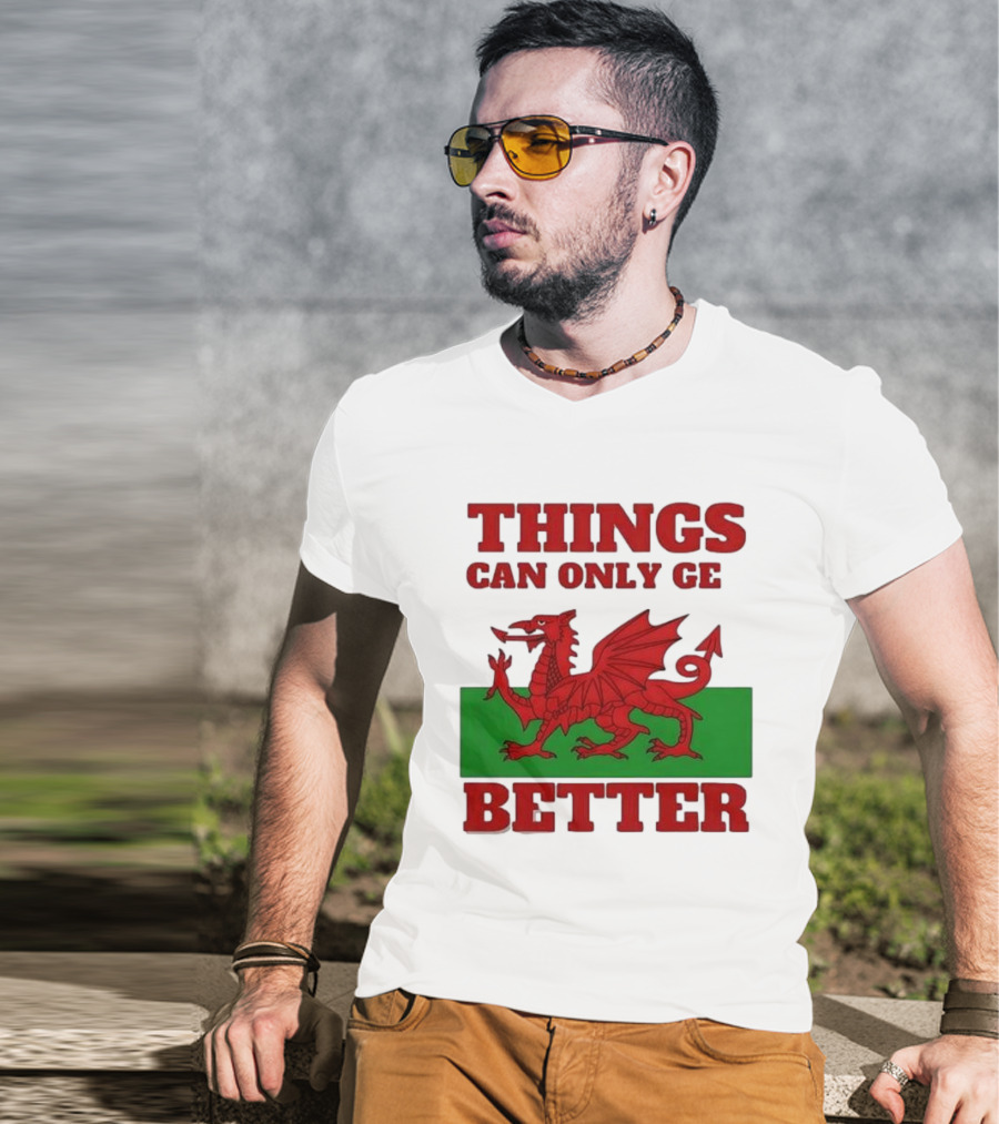 Things Can Only Get Better Welsh Dragon T-Shirt