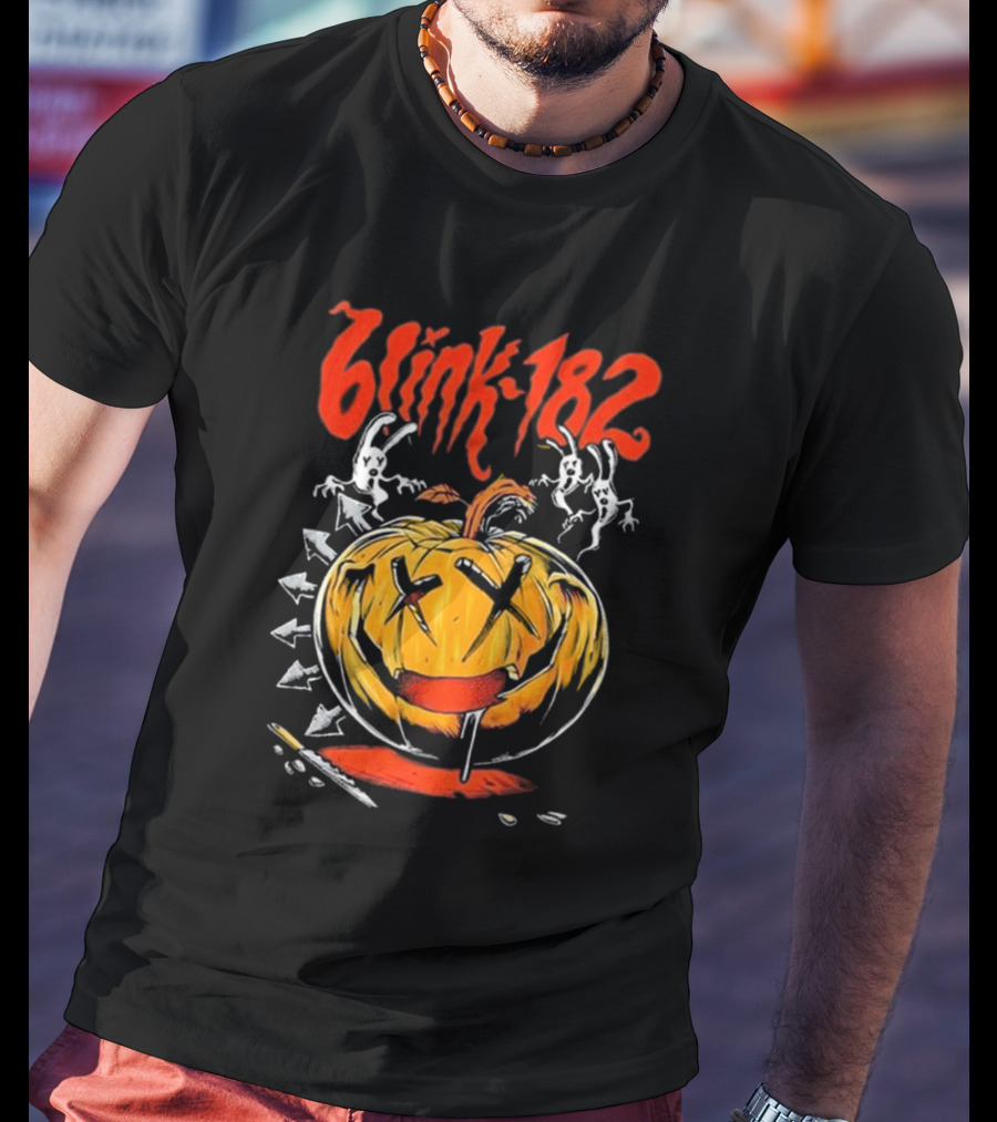 Blink-182 Halloween Pumpkin With Ghosts And Arrows T-Shirt