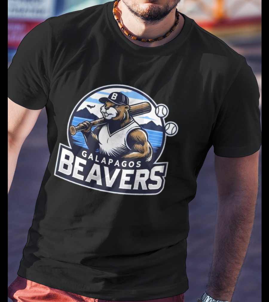 Galapagos Beavers Baseball Bear Mountains Jared Carrabis T-Shirt