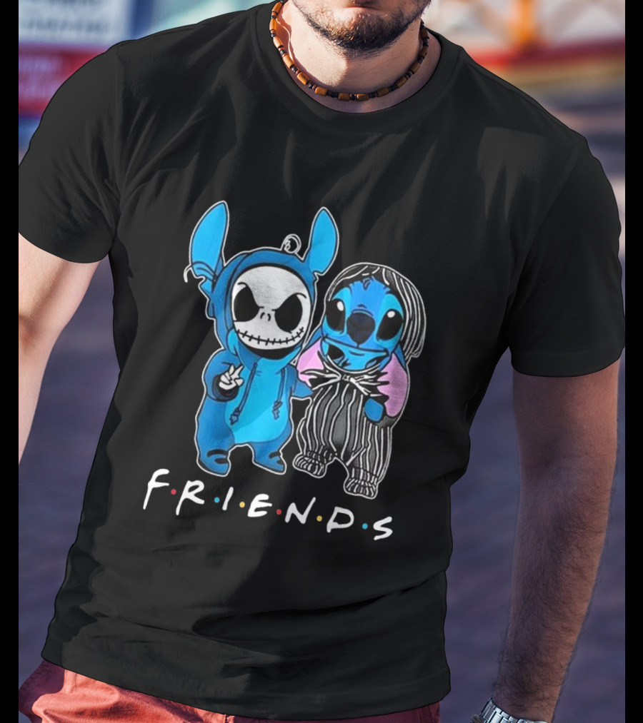FRIENDS Stitch And Jack Skellington The Nightmare Before Christmas T-Shirt