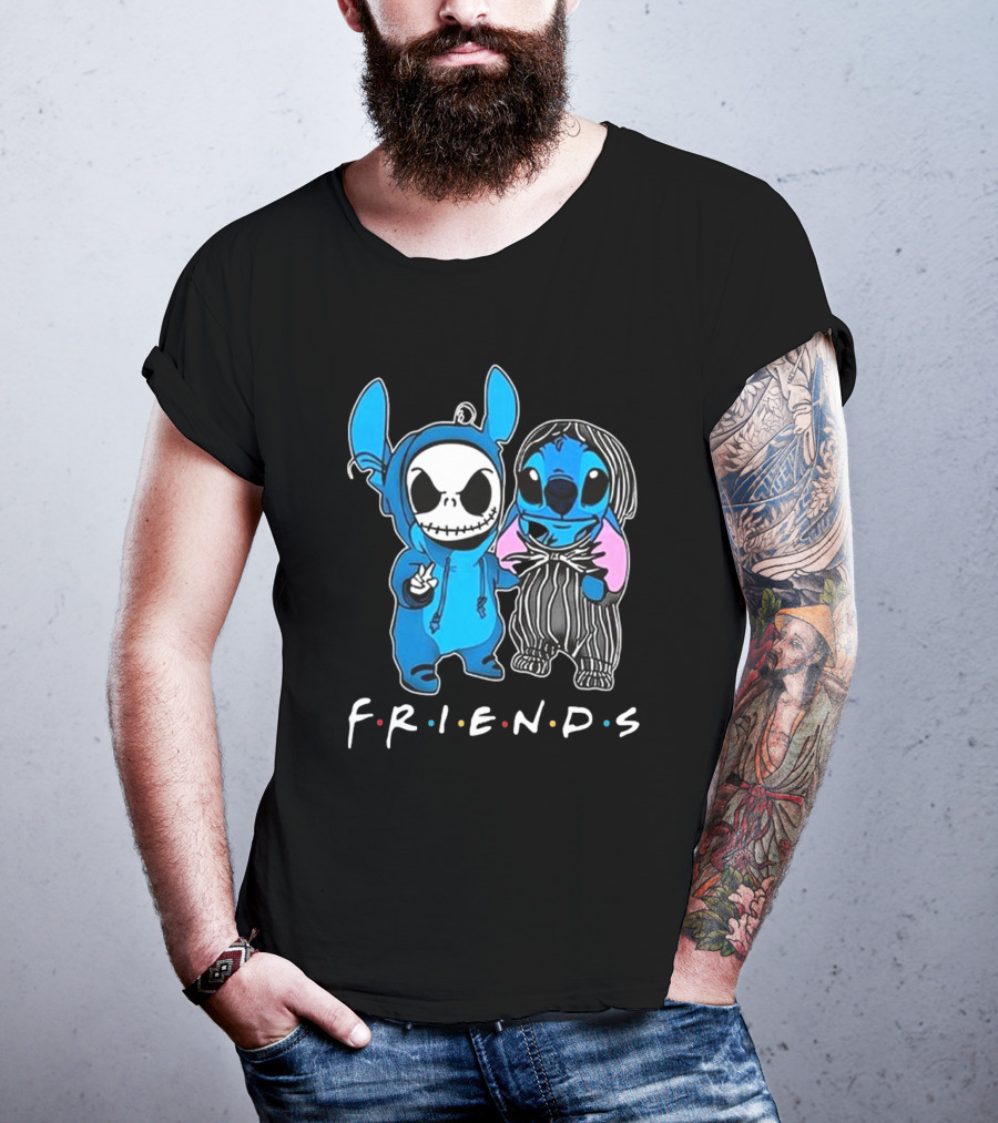 FRIENDS Stitch And Jack Skellington The Nightmare Before Christmas T-Shirt