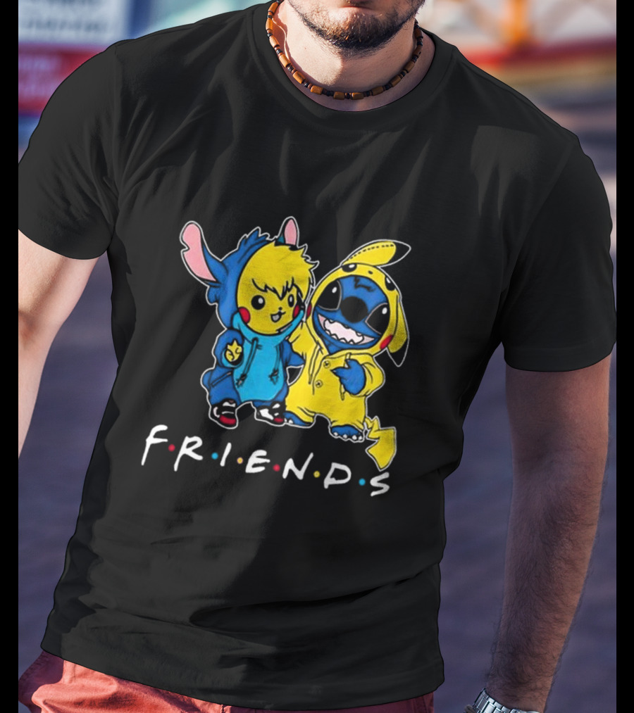 Friends Stitch And Pokemon Pikachu Friends For Life Disney T-Shirt