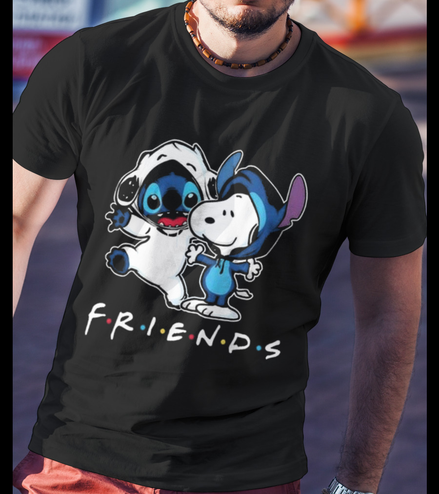 Stitch And Snoopy Peanuts Friends Disney Collaboration T-Shirt