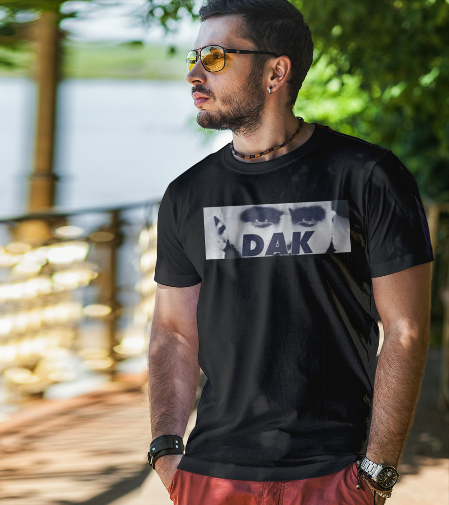 Dak Prescott QB Eyes Black And White Image T-Shirt