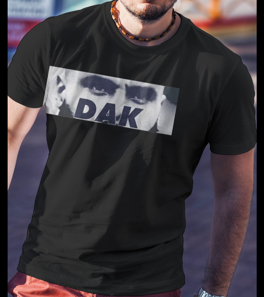 Dak Prescott QB Eyes Black And White Image T-Shirt