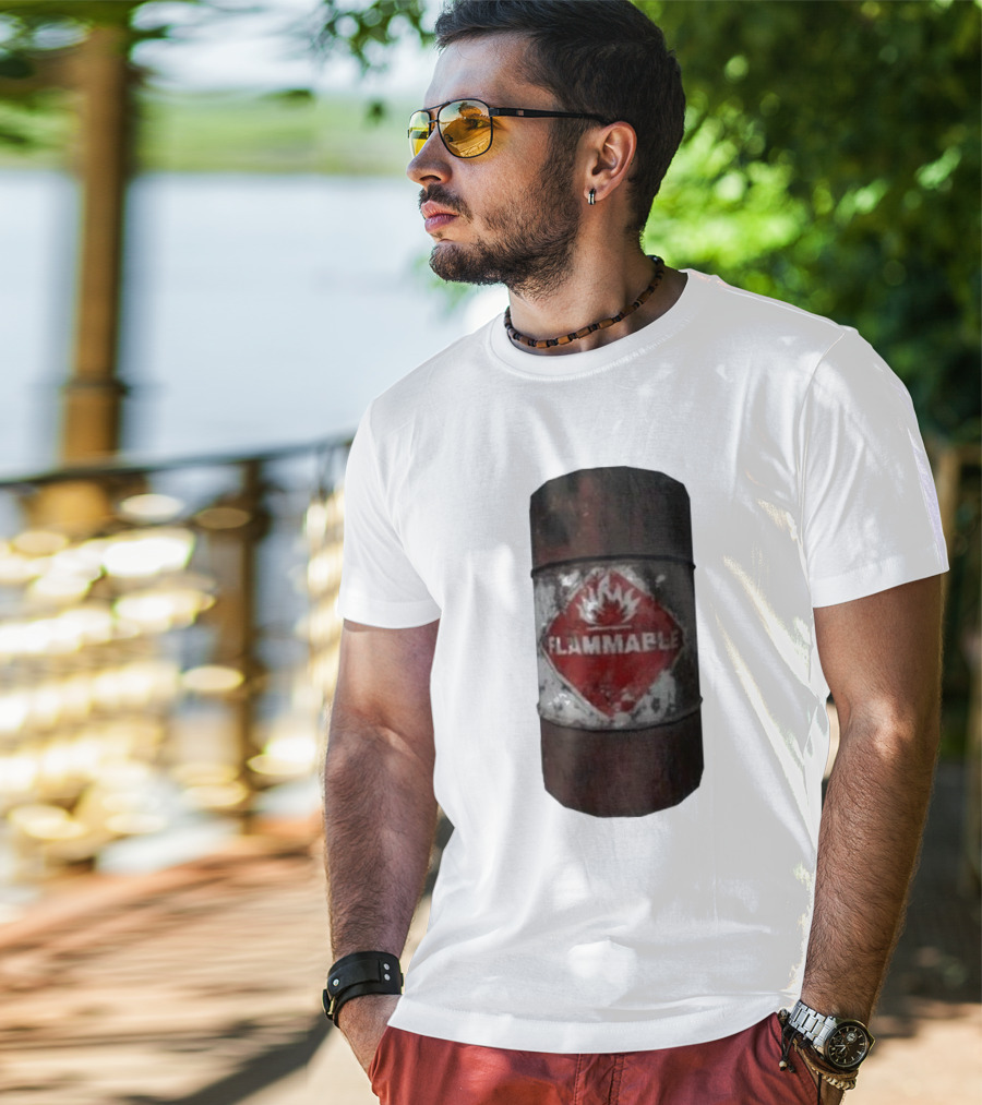 Flammable Barrel Red Hazard T-Shirt