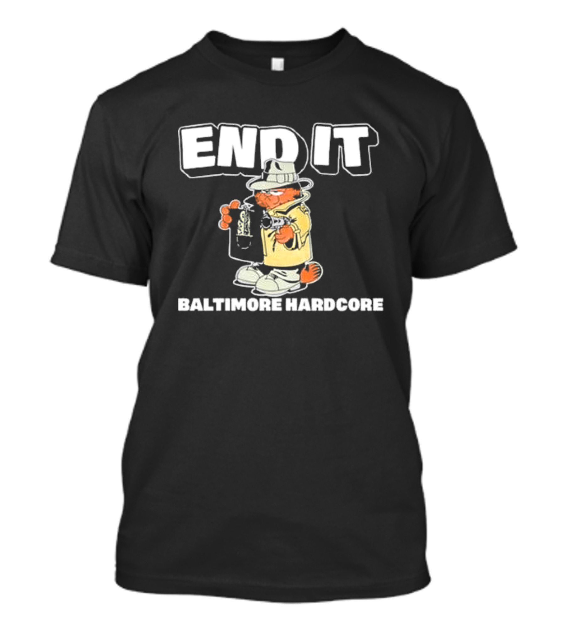 End It Baltimore Hardcore Garfield Trench Coat Detective T-Shirt