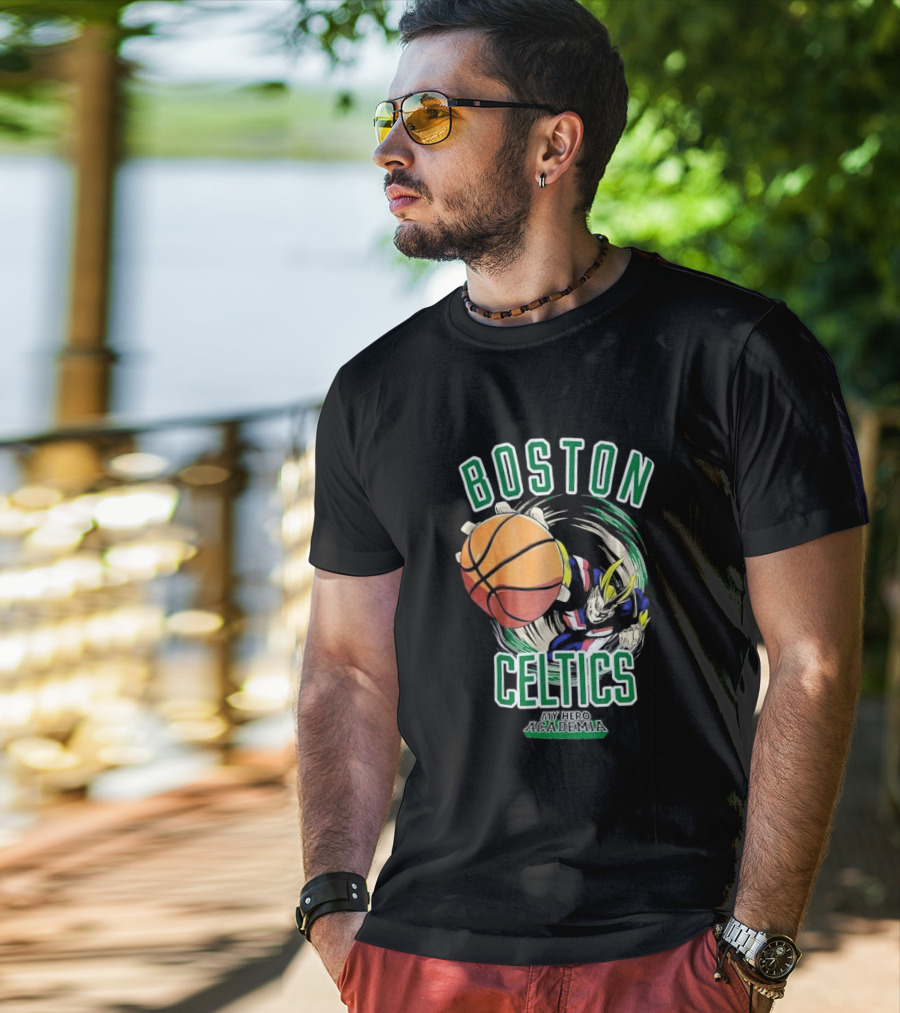 Boston Celtics My Hero Academia Basketball Collaboration T-Shirt