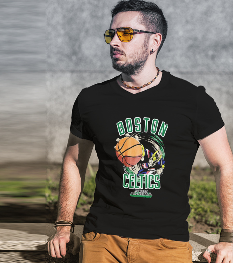 Boston Celtics My Hero Academia Basketball Collaboration T-Shirt