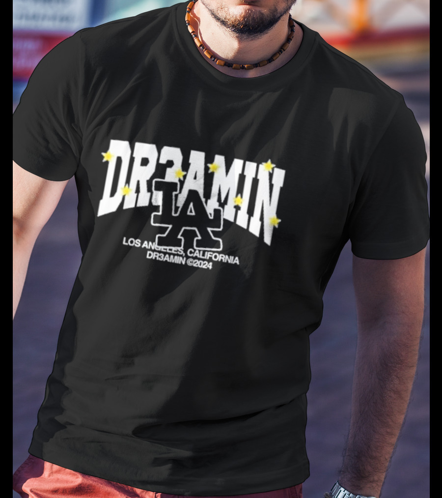 DR3AMIN LA Popover Navy Los Angeles California Clix Merch T-Shirt