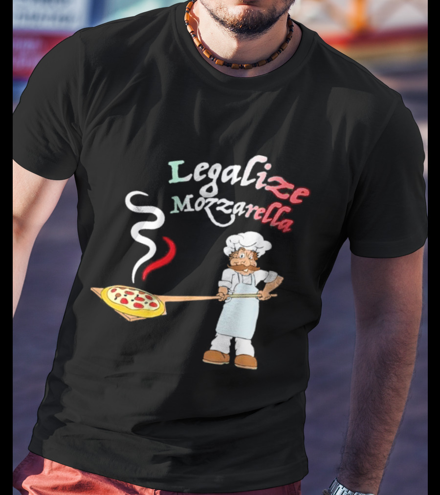 Legalize Mozzarella Pizza Chef With Pizza Peel And Steam T-Shirt