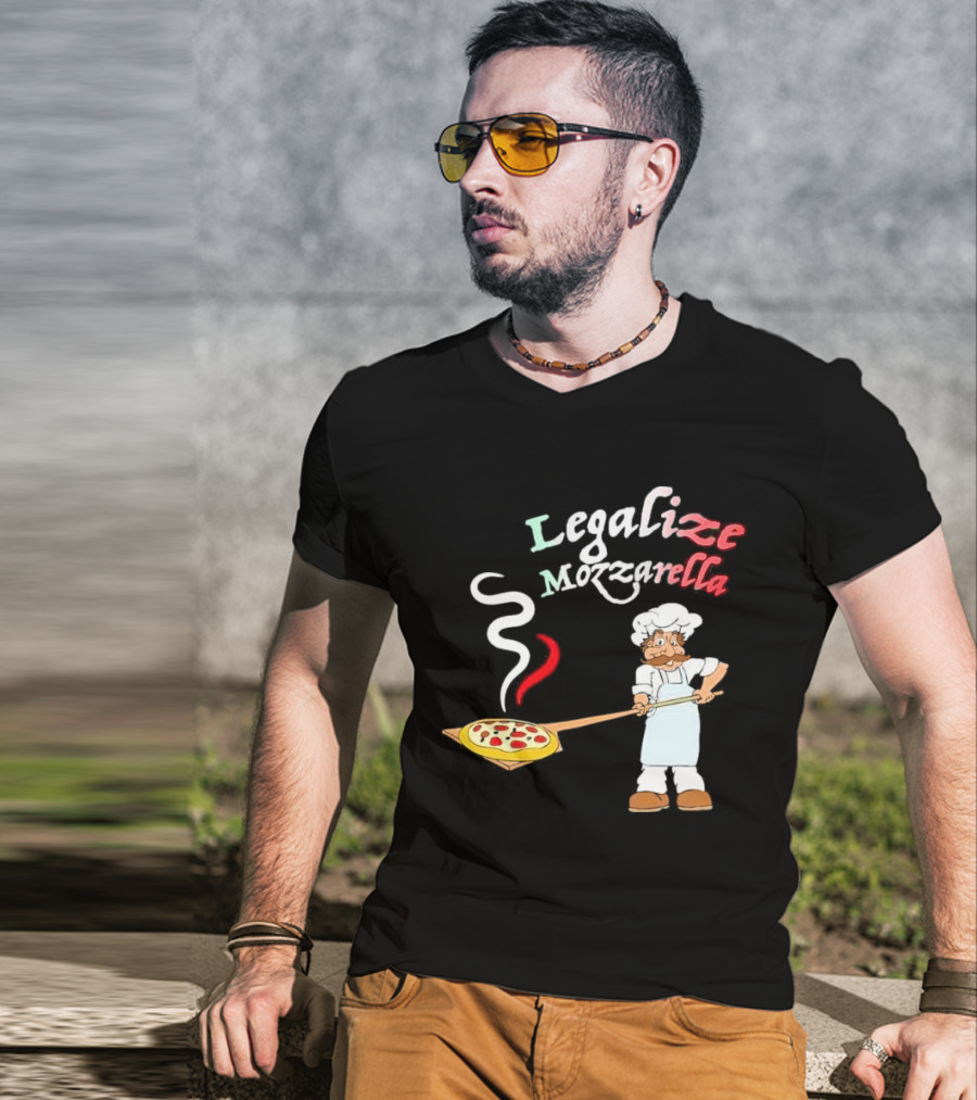 Legalize Mozzarella Pizza Chef With Pizza Peel And Steam T-Shirt