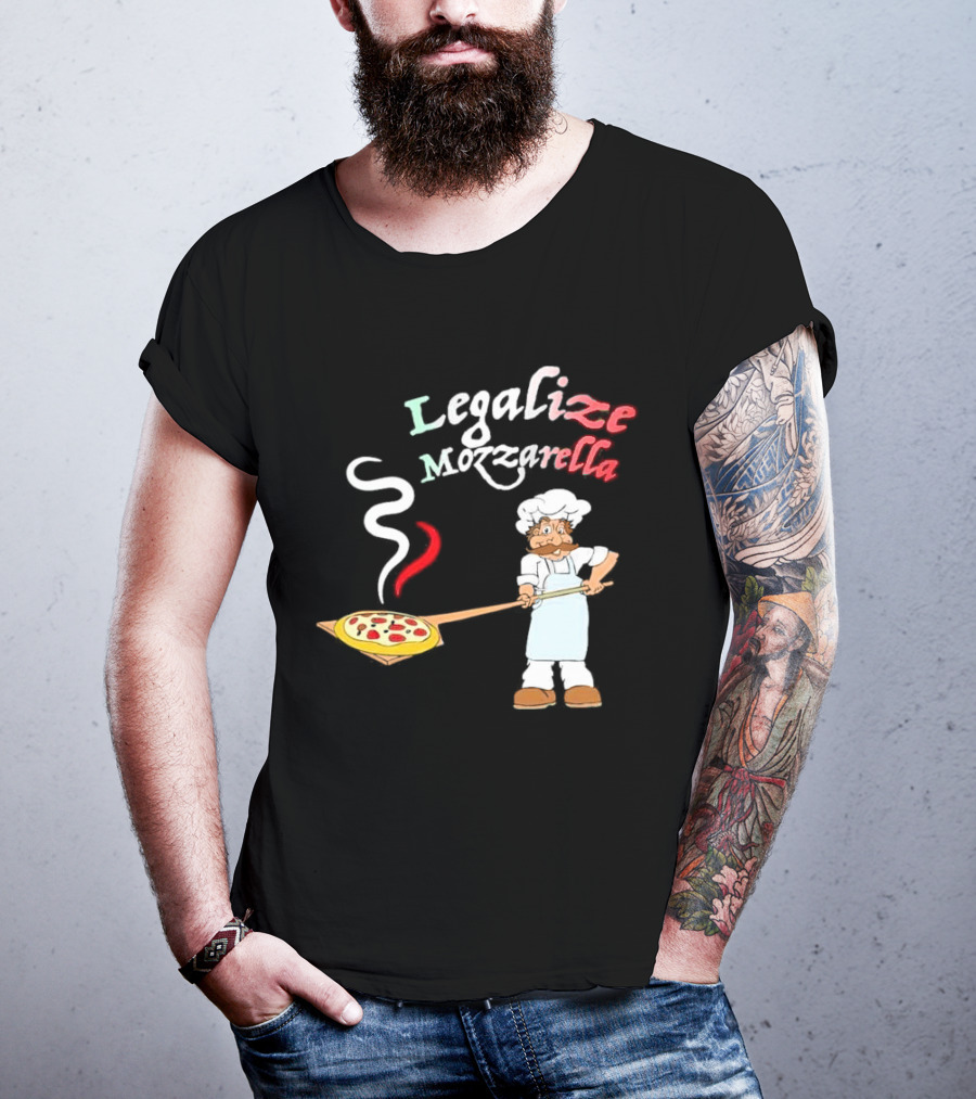 Legalize Mozzarella Pizza Chef With Pizza Peel And Steam T-Shirt