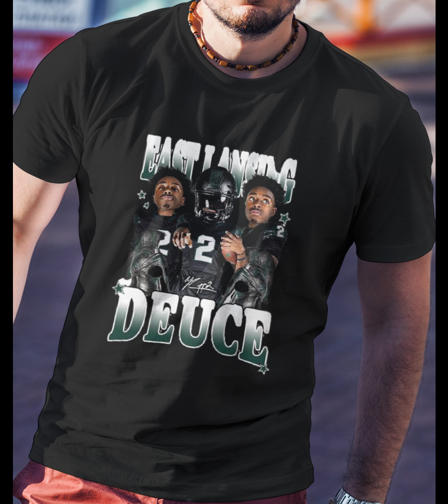East Lansing Deuce Michigan State Football Star T-Shirt