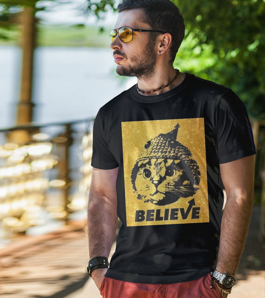Believe Shark Cat Solana Gold T-Shirt