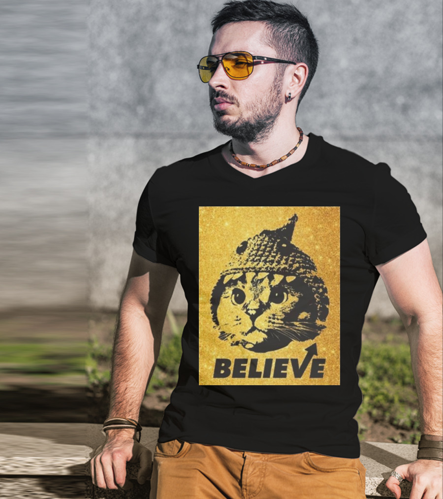 Believe Shark Cat Solana Gold T-Shirt