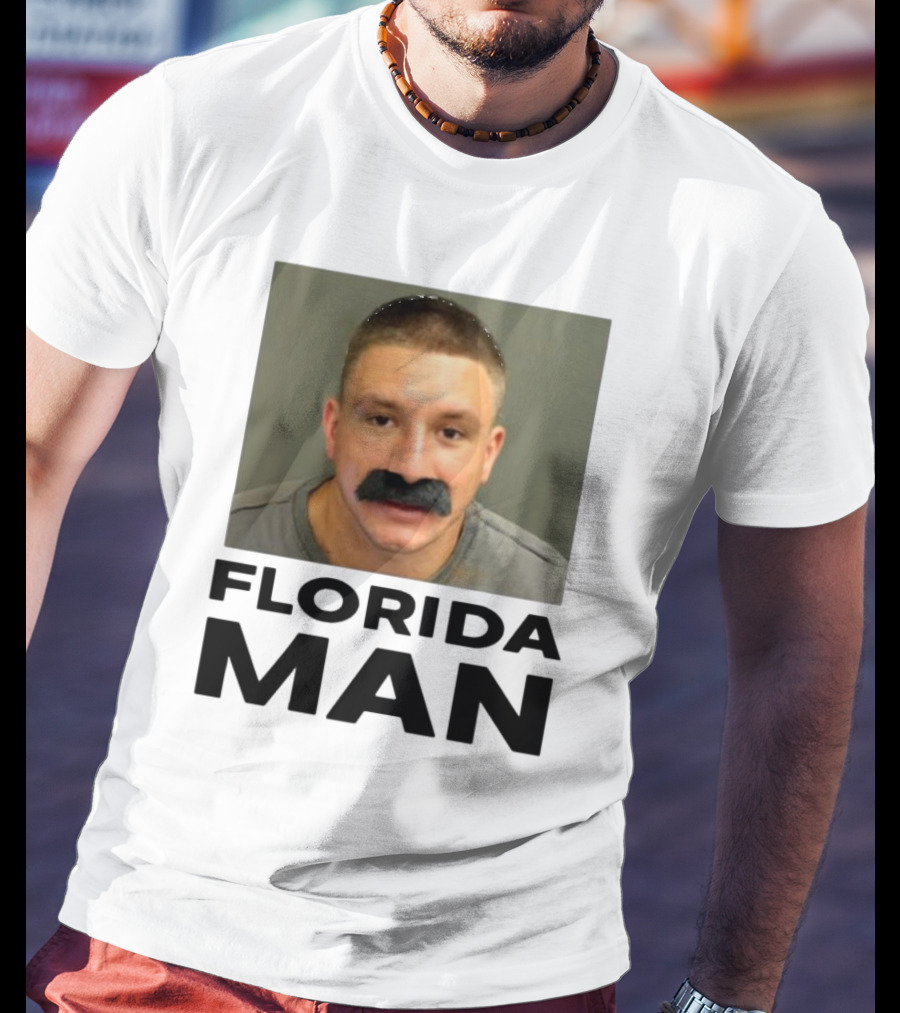 Stevewilldoit Florida Man Image Black Mustache Face T-Shirt