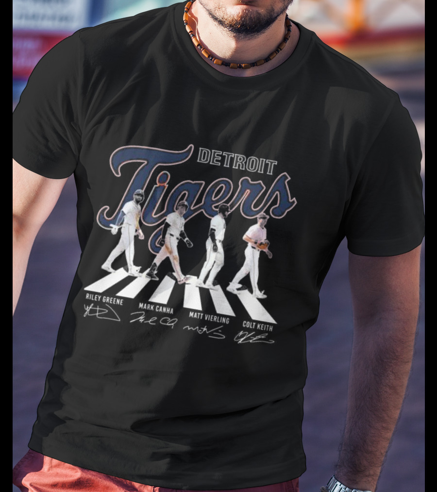Detroit Tigers Abbey Road Riley Greene Mark Canha Matt Vierling Colt Keith Signatures T-Shirt