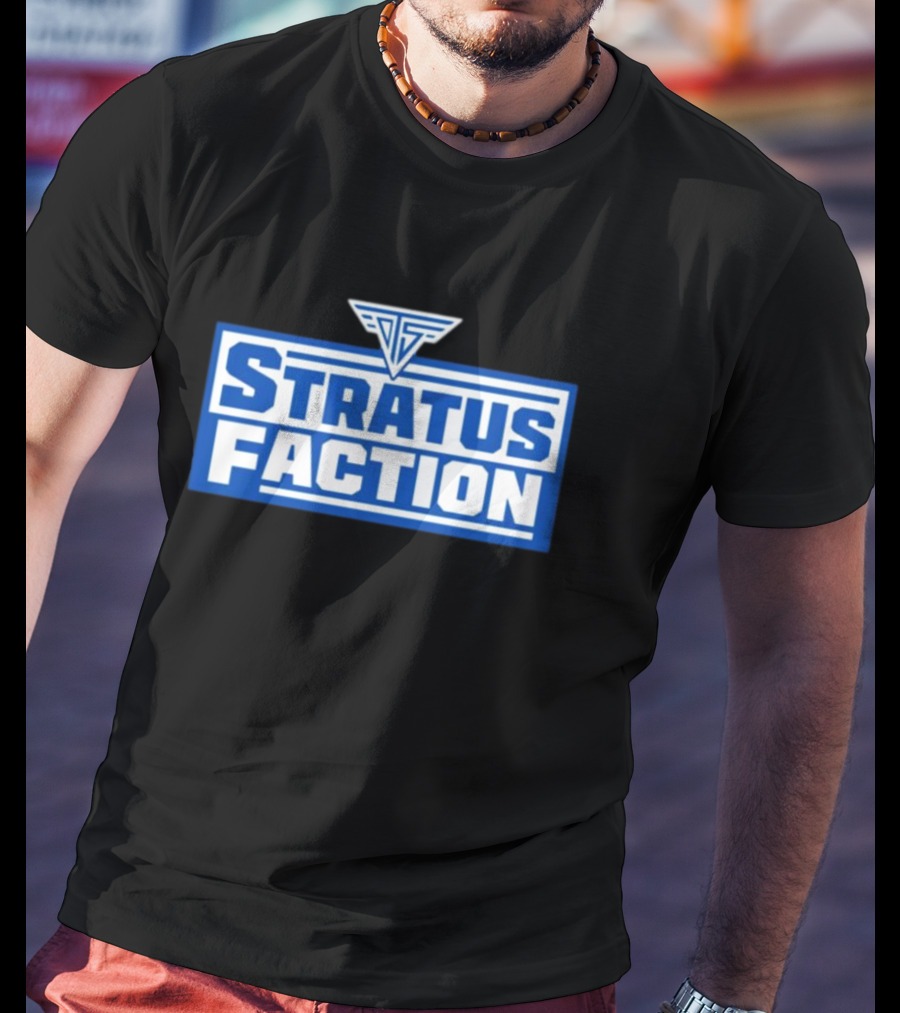 Trishstratus Stratus Faction Logo Blue And White T-Shirt