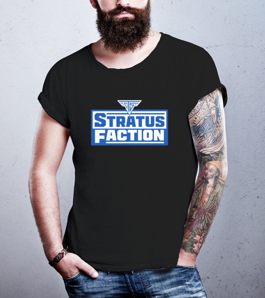 Trishstratus Stratus Faction Logo Blue And White T-Shirt