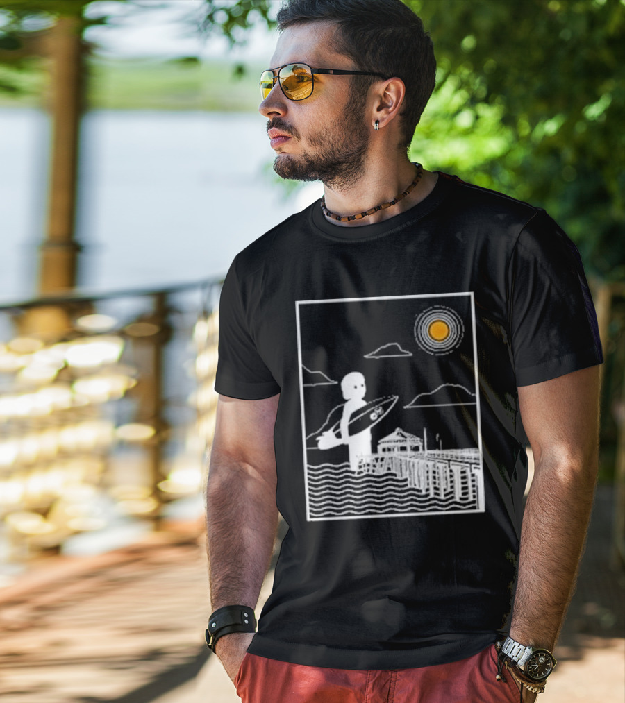 William Black Surfing Pier Orange County Sunset T-Shirt