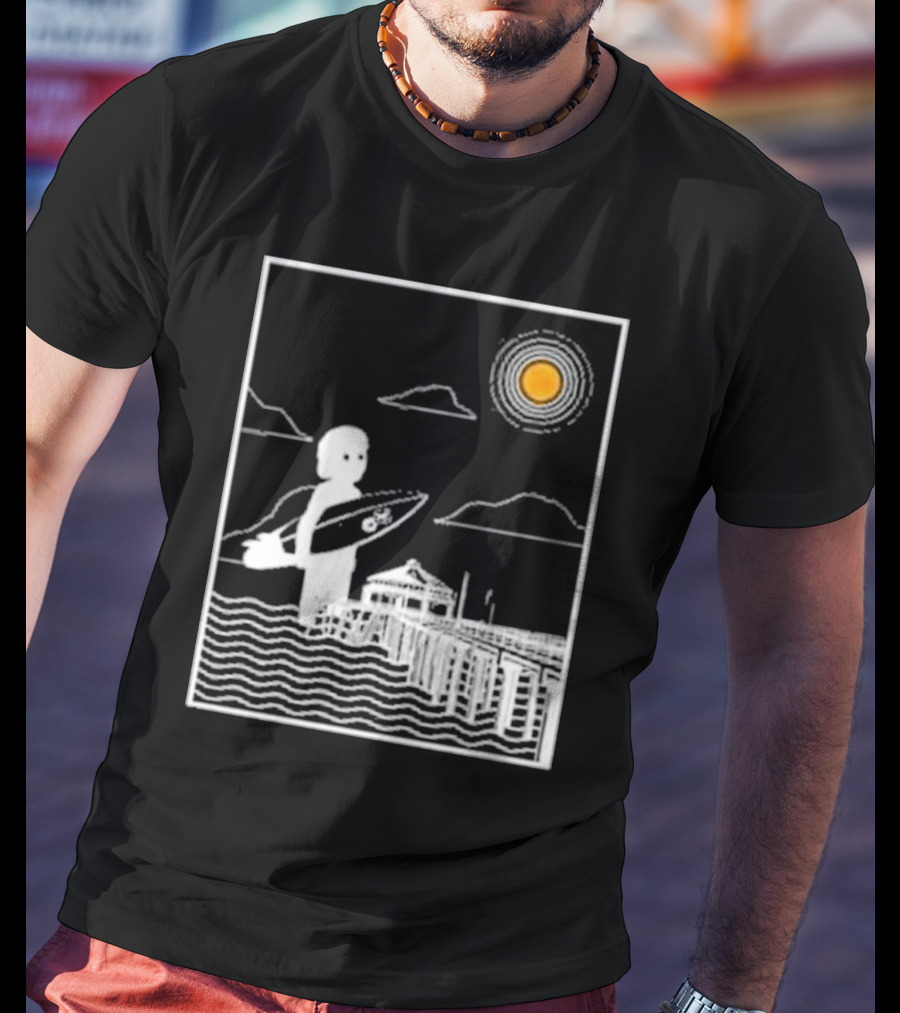 William Black Surfing Pier Orange County Sunset T-Shirt