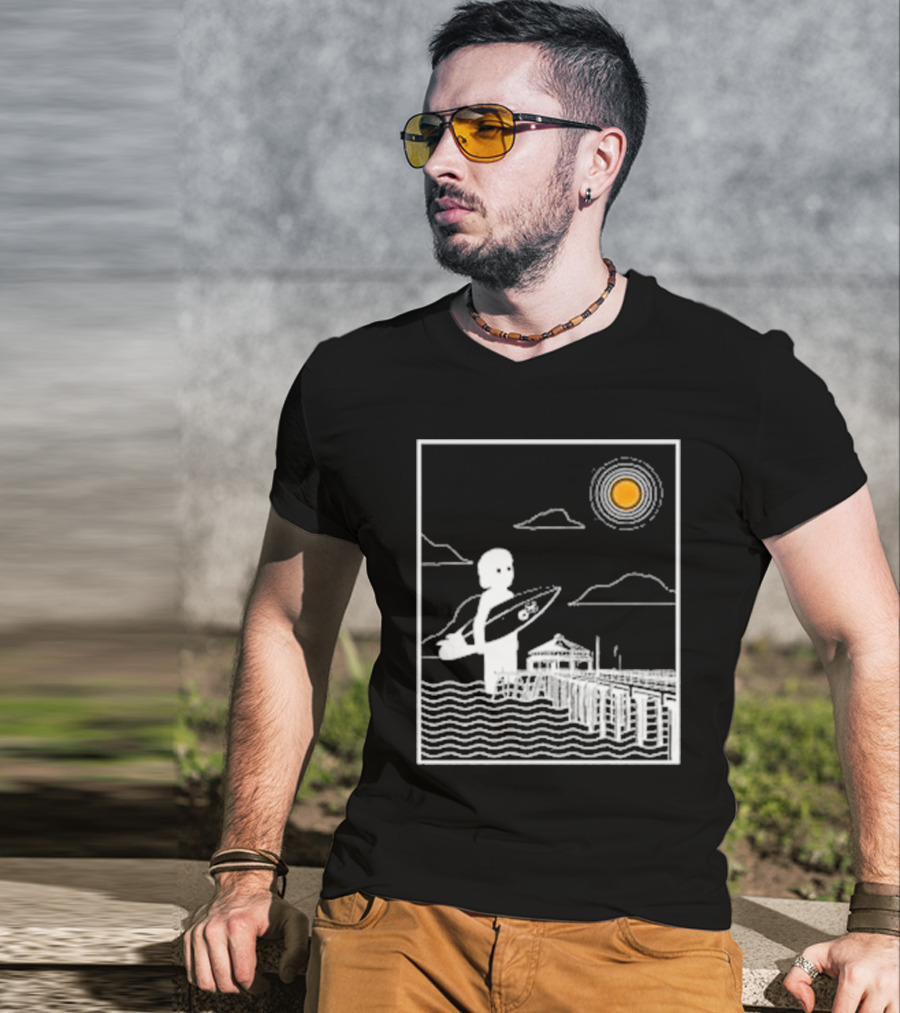 William Black Surfing Pier Orange County Sunset T-Shirt