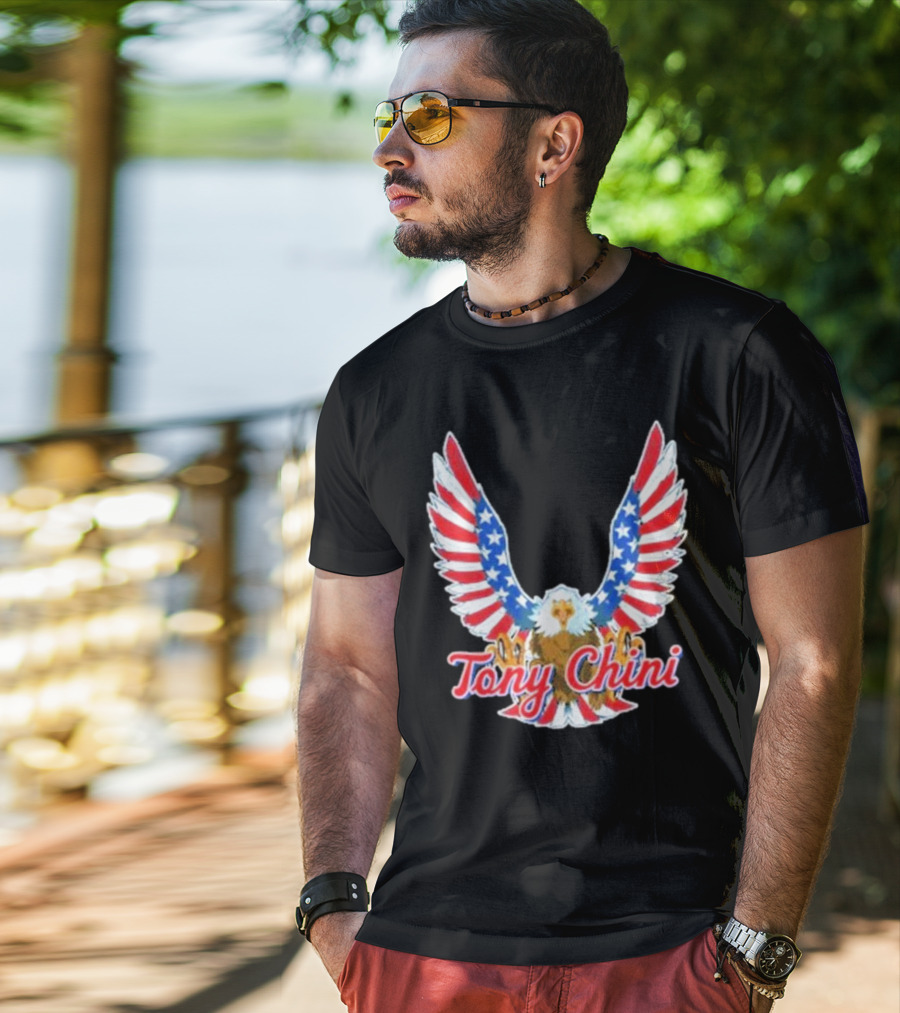 Tony Chini American Flag Eagle Wings T-Shirt