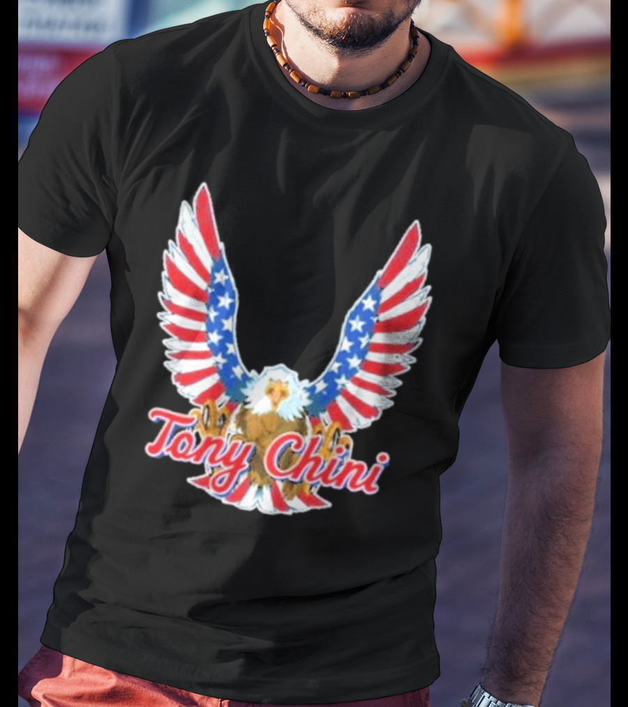 Tony Chini American Flag Eagle Wings T-Shirt
