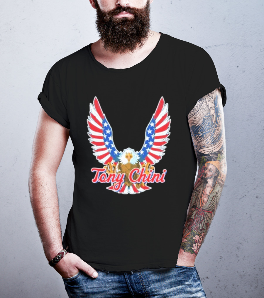 Tony Chini American Flag Eagle Wings T-Shirt