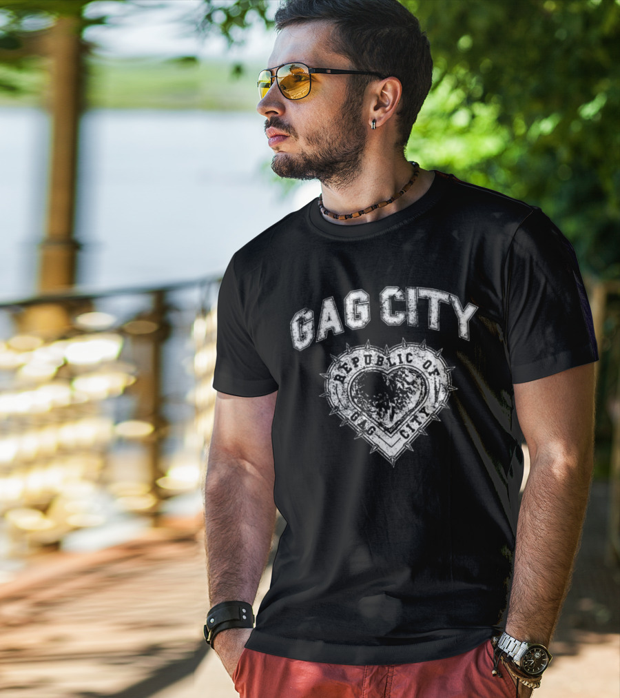 GAG CITY REPUBLIC OF GAG CITY HEART EMBLEM T-Shirt