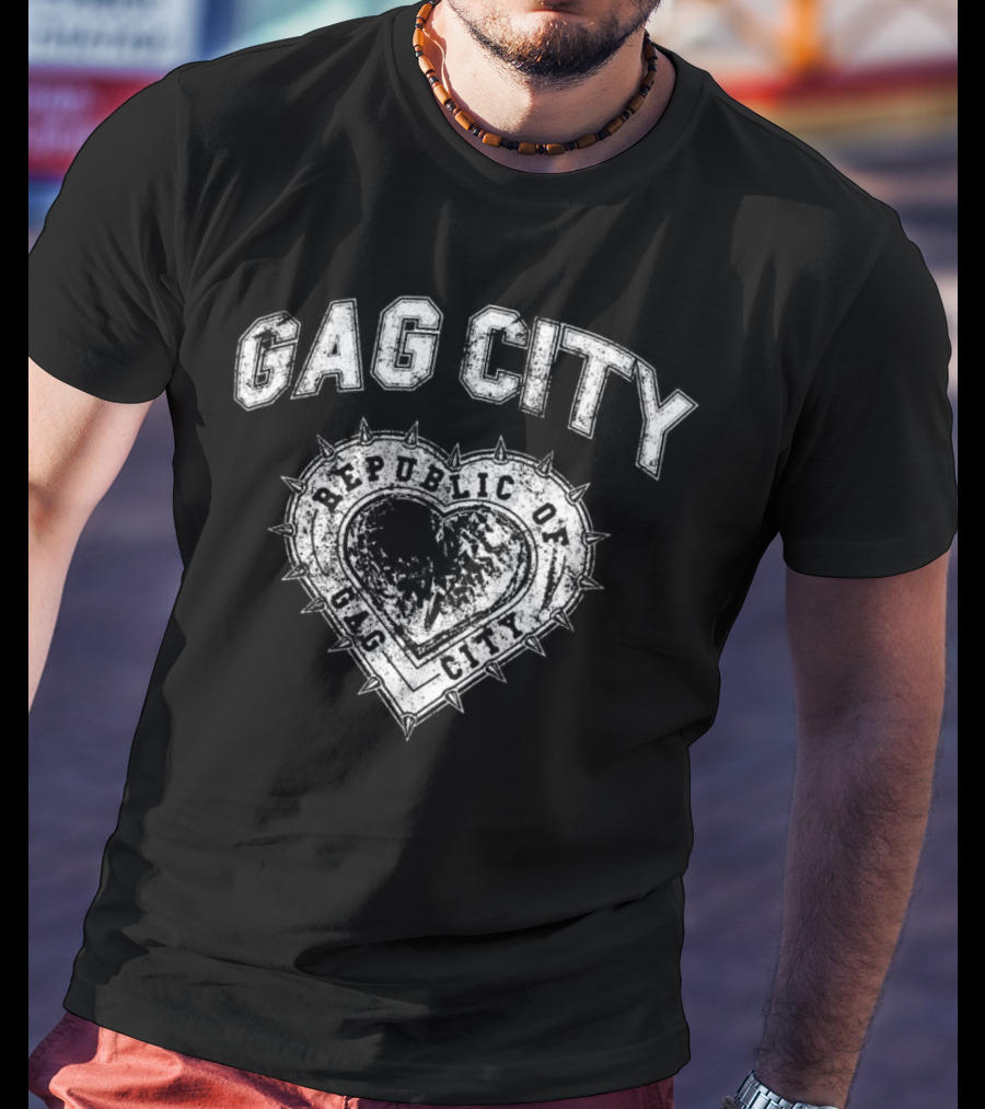 GAG CITY REPUBLIC OF GAG CITY HEART EMBLEM T-Shirt