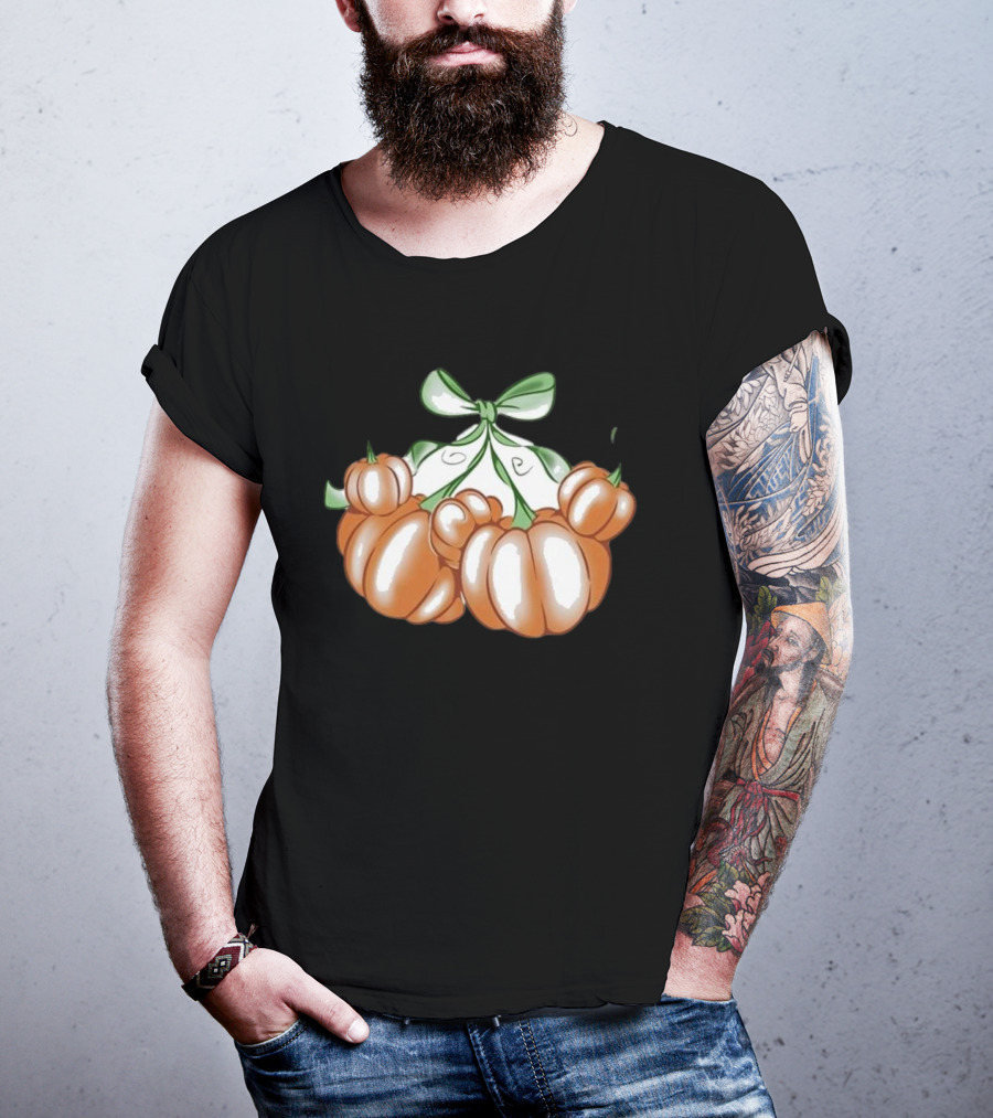 Ropedropthreads Pumpkin Bow Cluster T-Shirt