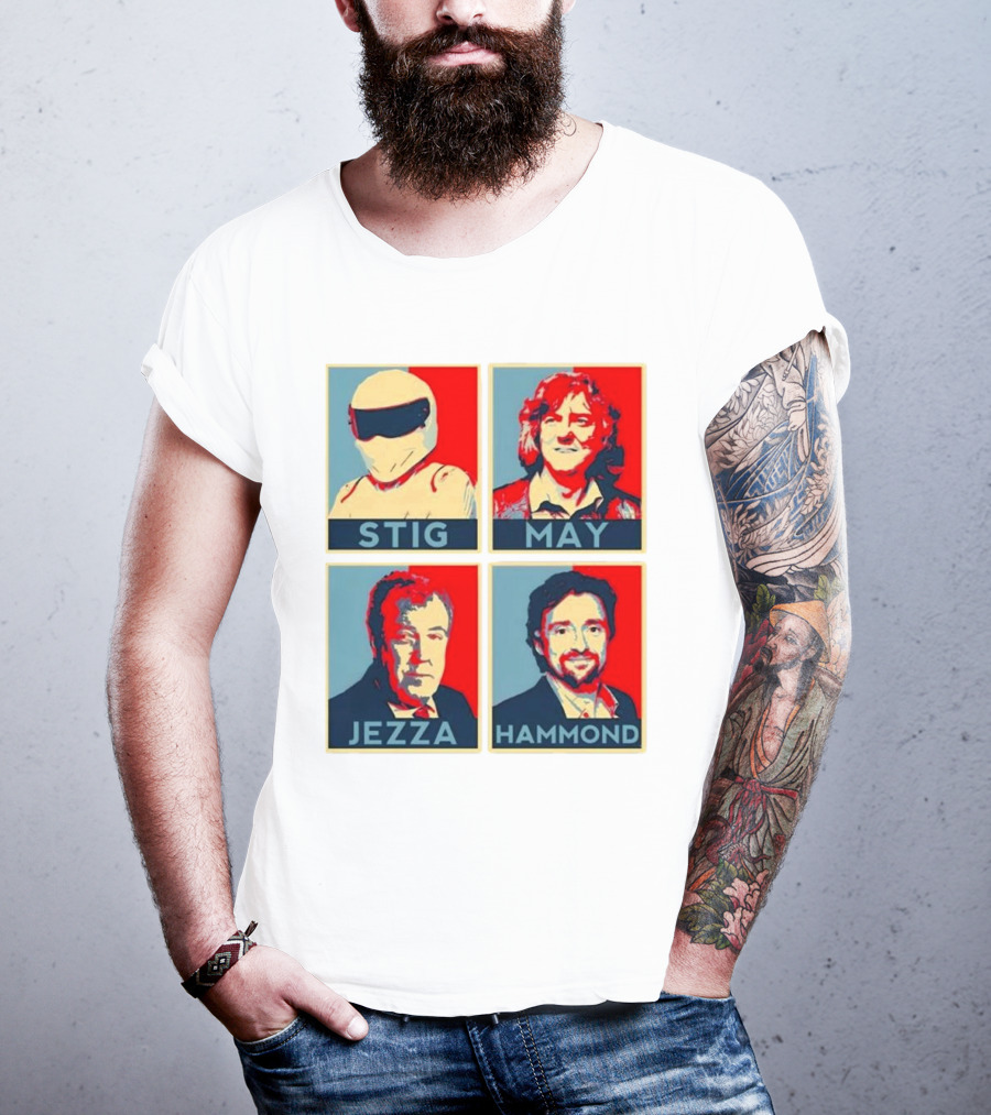 Stig May Jezza Hammond Top Gear Iconic Trio T-Shirt