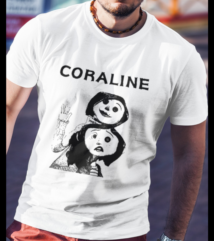 Coraline Movie Character Duo Fan Merchandise T-Shirt
