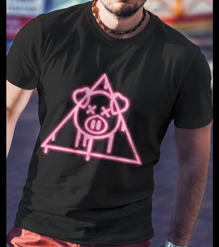 Shane Dawson Merch Neon Spray Paint Pig Triangle T-Shirt