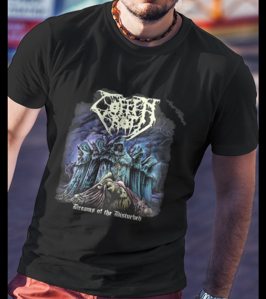 Coffin Rot Dreams Of The Disturbed Hooded Figures Enigmatic Ritual Scene T-Shirt