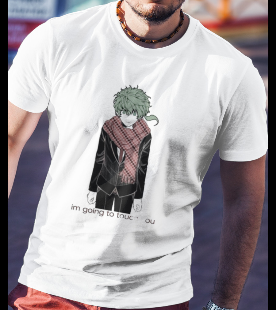 I'm Going To Touch You Midori Red Scarf Green Hair Character T-Shirt