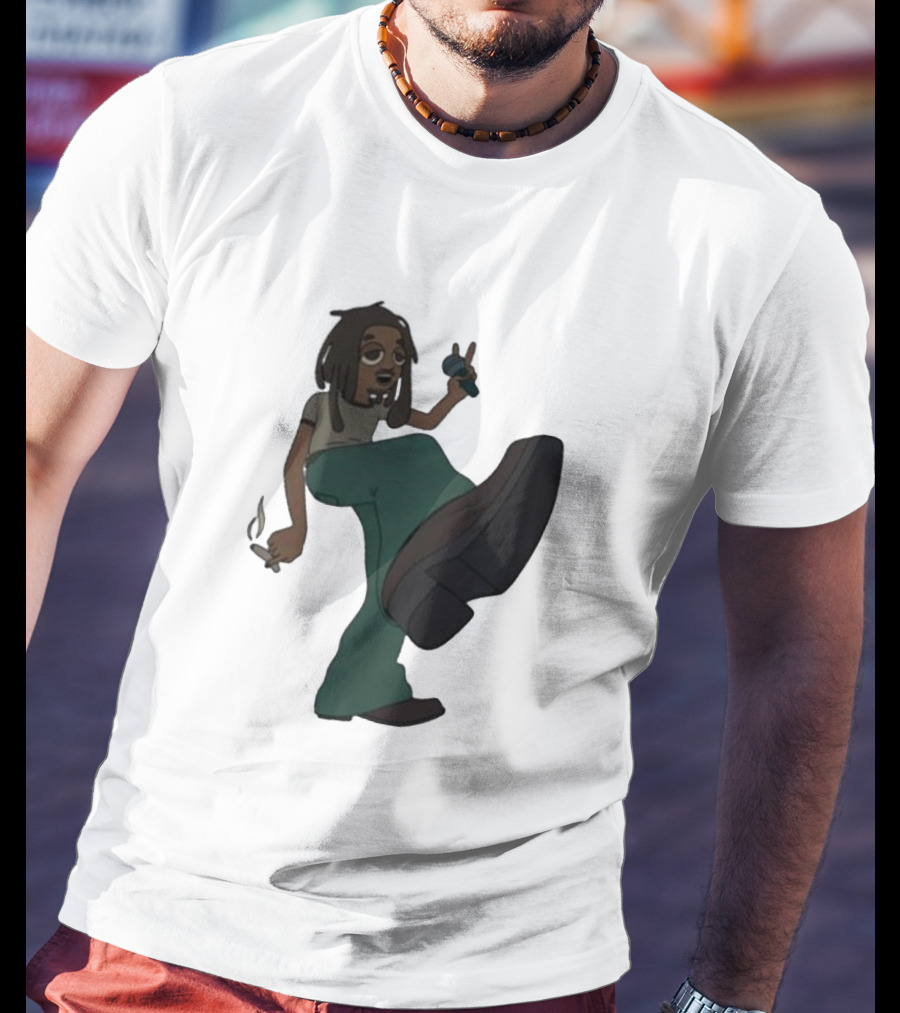 Jordan Ward 2 Ward Animation Graphic With Microphone And Peace T-Shirt