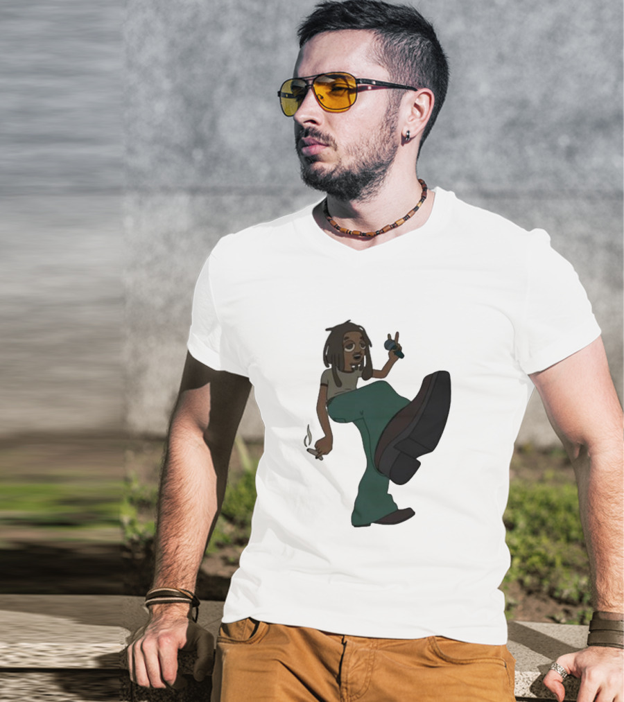 Jordan Ward 2 Ward Animation Graphic With Microphone And Peace T-Shirt